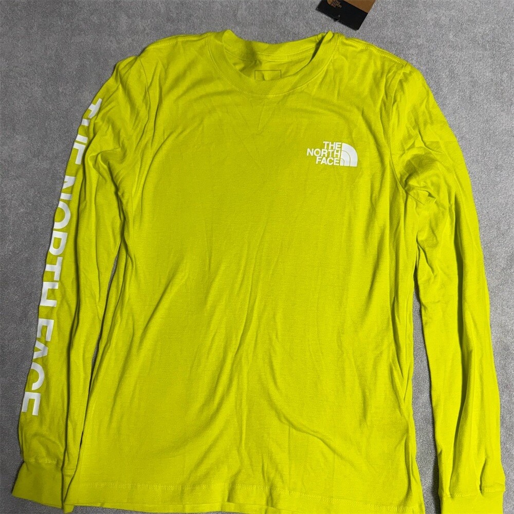The North Face Womens Long Sleeve Logo Graphic T-Shirt Green Size XS